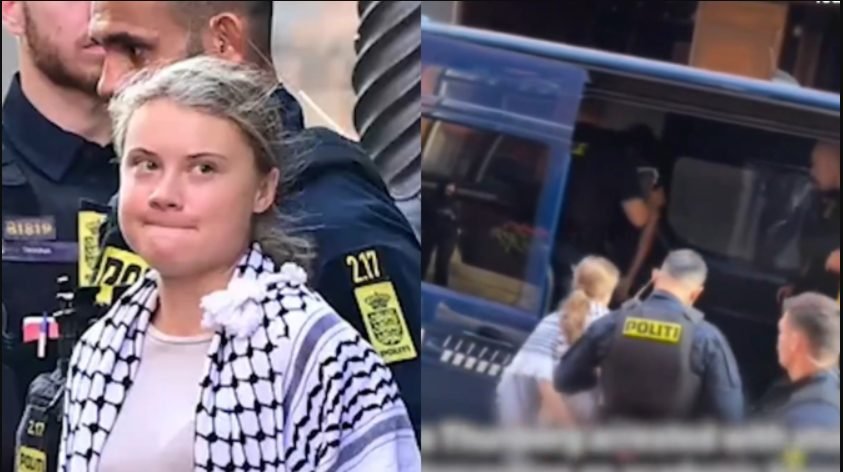 Greta Thunberg a fost luată pe sus de polițiști și arestată în Copenhaga