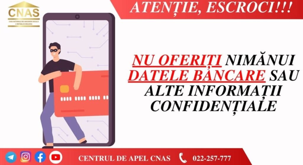 CNAS anunță un nou tip de înșelătorie, în care escrocii cer datele bancare 1 CNAS anunță un nou tip de înșelătorie, în care escrocii cer datele bancare
