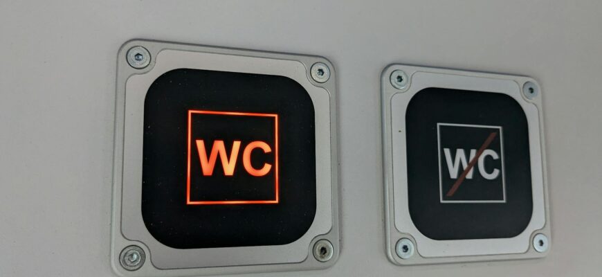 two signs with the word wc on them