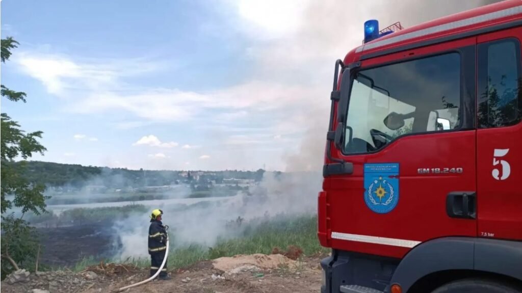 Incendiu de vegetație la Buiucani - Focul a cuprins un transformator electric și risca să se extindă către mai multe întreprinderi 1 Incendiu de vegetație la Buiucani - Focul a cuprins un transformator electric și risca să se extindă către mai multe întreprinderi