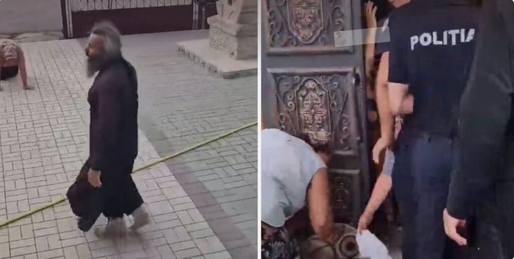 VIDEO// Continuă scandalul la biserica din Grinăuți. Preotul, care a decis să treacă biserica la Mitropolia Basarabiei, tras de păr și scos cu forța de enoriași