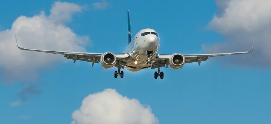 white airplane on mid air