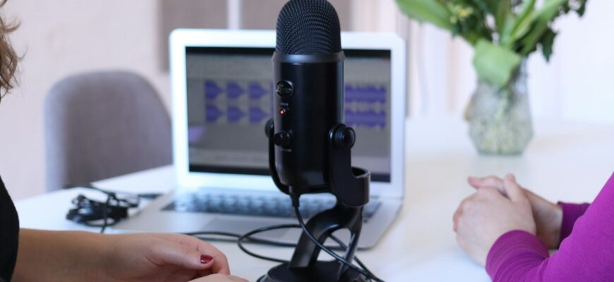 black condenser microphone