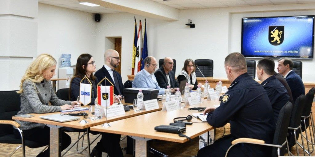 Inspectoratul General al Poliției a găzduit vizita de lucru a unei delegații franceze și a reprezentanților OSCE 1 vizita de lucru