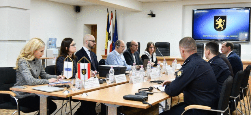 Inspectoratul General al Poliției a găzduit vizita de lucru a unei delegații franceze și a reprezentanților OSCE 1 vizita de lucru