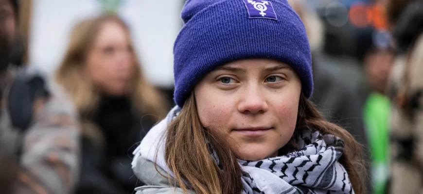swedish climate activist greta thunberg marches climate strike april 2024