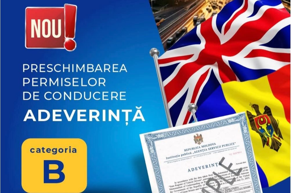 ASP introduce un nou model de adeverință pentru moldovenii din Marea Britanie care își preschimbă permisul de conducere