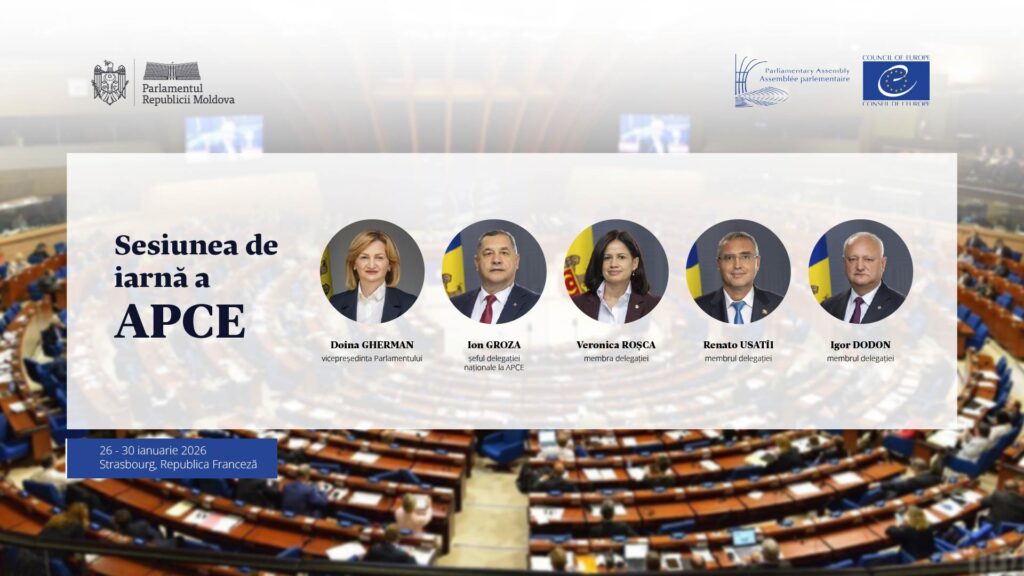 Delegația Parlamentului Republicii Moldova participă la sesiunea de iarnă a APCE 1 baner apce ianuarie 262