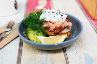 cooked food on blue ceramic plate