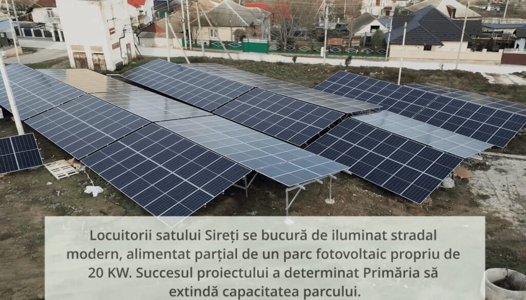 Primăria Sireți, câștigătoare Moldova Eco Energetică 2025 după investiția într-un parc fotovoltaic de 200 kW