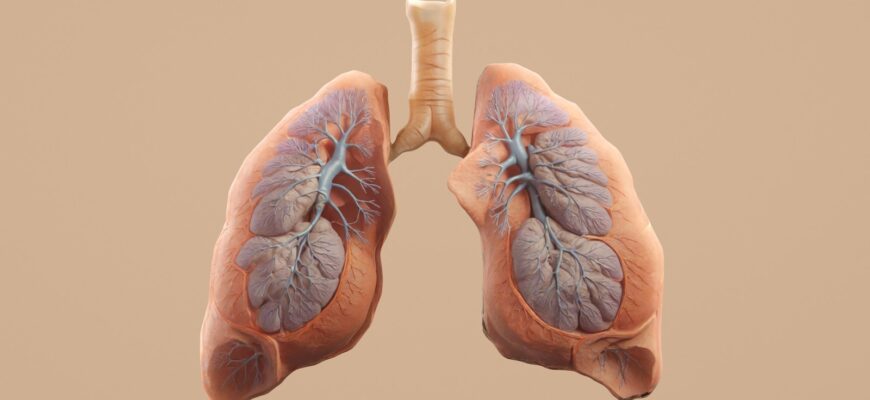 Here's a caption for the image: human lungs with trachea shown.