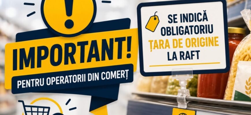 Din 10 august 2026 devine obligatorie afișarea țării de origine a produselor alimentare la indicatorul de preț