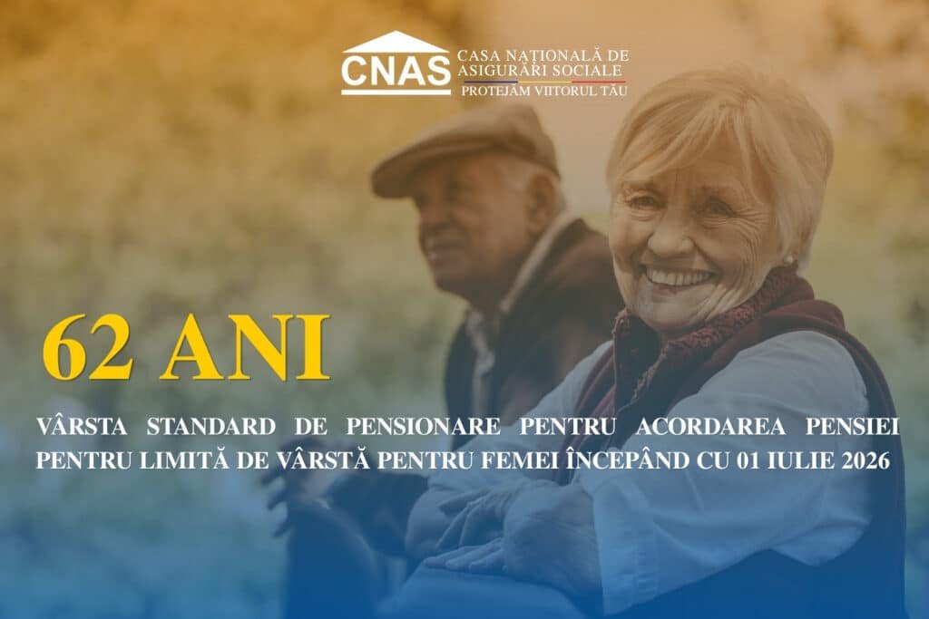 De la 1 iulie 2026, vârsta de pensionare a femeilor crește până la 62 de ani. Care sunt noile condiții 1 De la 1 iulie 2026, vârsta de pensionare a femeilor crește până la 62 de ani. Care sunt noile condiții