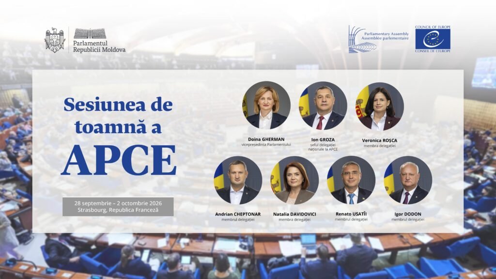 Delegația Parlamentului Republicii Moldova va participa la sesiunea de toamnă a APCE